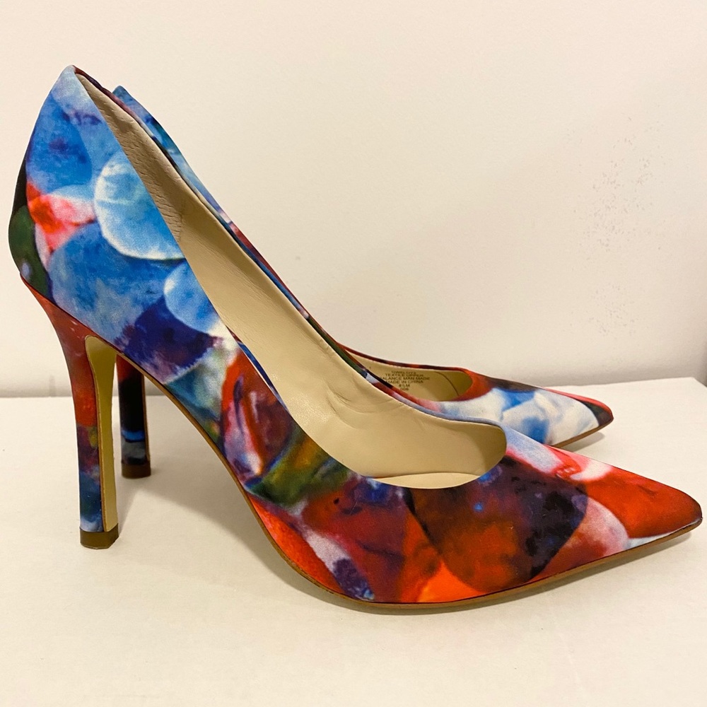 Guess Shoes | Guess Floral Heels | Blue, Red 8.5